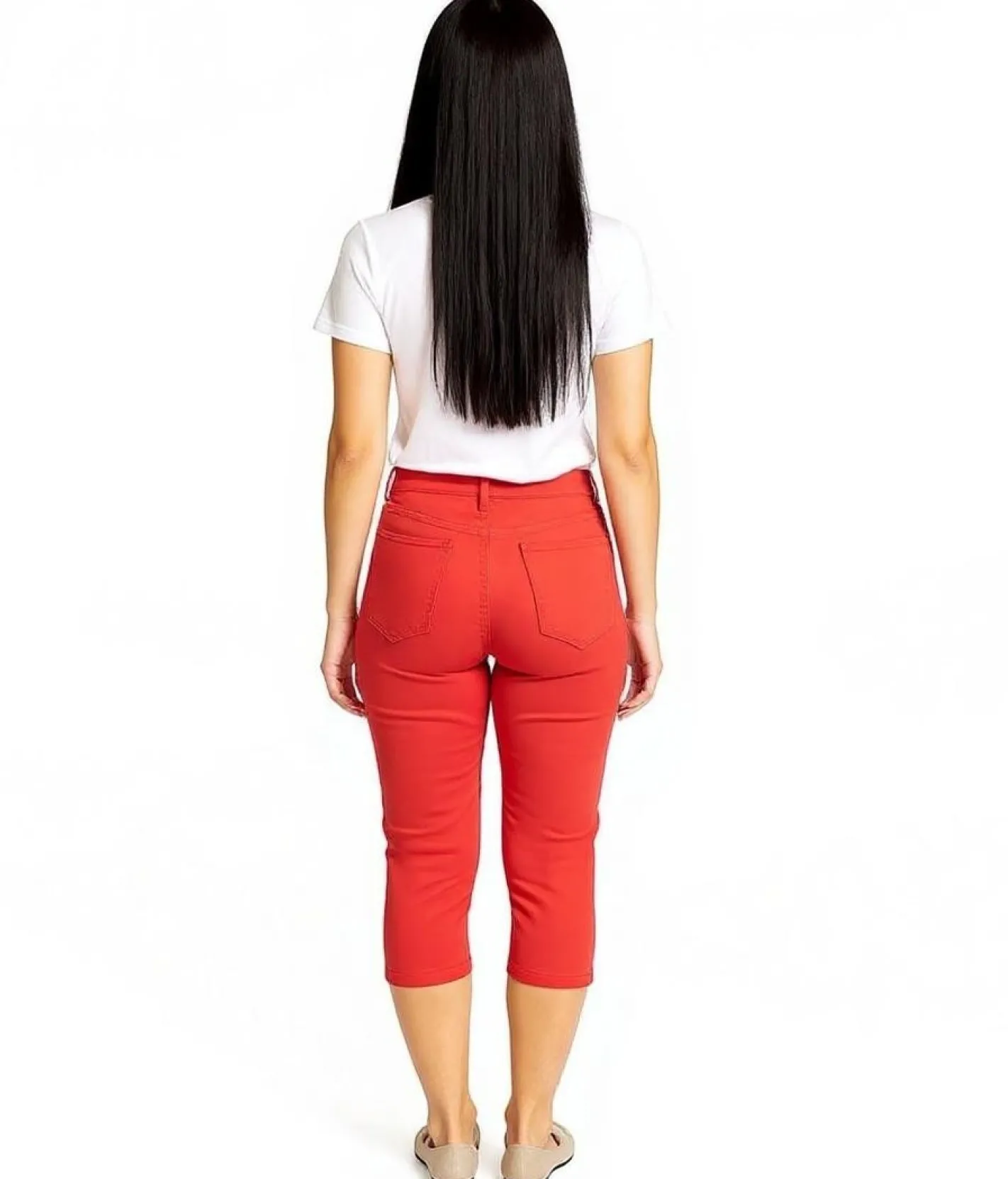 Hosen & Jeans*ARIZONA Damen Capri-Hose High-Waist Hose 3/4 Denim Pants Baumwoll-Hose 99331807 Rot