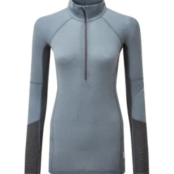 Socken & Unterwäsche*Artilect Damen Langarm Unterhemden Goldhill 125 Zoned 1/4 Zip Longsleeve Blau