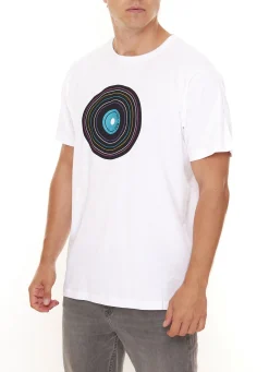 T-Shirts & Tank Tops*BAD+MAD Antwerp Tee Herren Kurzarm-Shirt mit großem Front-Print Baumwoll-T-Shirt BMTR003 Weiß