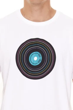 T-Shirts & Tank Tops*BAD+MAD Antwerp Tee Herren Kurzarm-Shirt mit großem Front-Print Baumwoll-T-Shirt BMTR003 Weiß