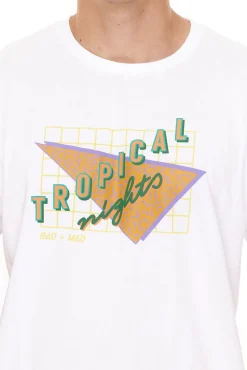 T-Shirts & Tank Tops*BAD+MAD Tee Herren Baumwoll-T-Shirt mit verschiedenen Prints Rundhals-Shirt BMTR00X Weiß