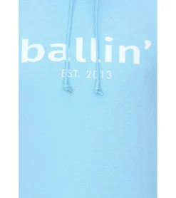 Pullover & Sweater*Ballin Est. 2013 Herren Kapuzen-Pullover nachhaltiger Sweat-Hoodie mit Logo-Schriftzug auf der Front HO-H00050-SKY Blau