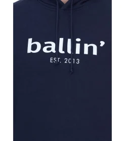 Pullover & Sweater*Ballin Est. 2013 Herren nachhaltiger Hoodie Kapuzen-Pullover mit Logo-Print auf der Front HO-H00050 in Schwarz, Blau oder Navy