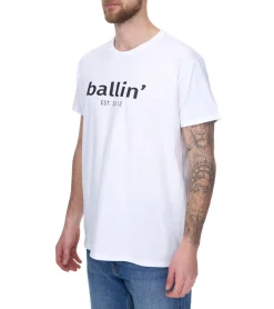 T-Shirts & Tank Tops*Ballin Est. 2013 Herren nachhaltiges Baumwoll-Shirt mit Logo-Print auf der Front Kurzarm-Shirt SH-REG-H050 Weiß, Navy, Hellblau oder Schwarz