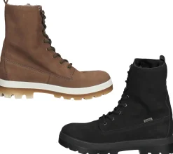 Boots & Stiefel*bama Damen Echtleder-Schuhe wetterfeste Winter-Stiefel mit -tex und Kuschelfutter Schnür-Schuhe oder Grau/Braun Schwarz