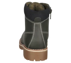 Stiefel*bama Kinder Boots bequeme Schnür-Stiefelette mit verstärkter Fersenkappe 1082996 Khaki