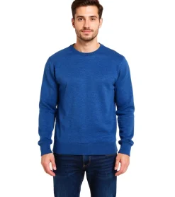 Pullover & Sweater*BARO Herren Connery Merino Rollkragen-Sweatshirt Ausgeh-Sweatshirt Blau