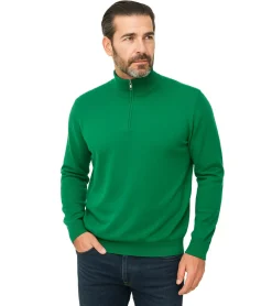 Pullover & Sweater*BARO Palmer Herren Strick-Troyer klassischer Strick-Pulli Grün