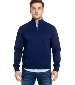 Pullover & Sweater*BARO Palmer Herren Strick-Troyer modischer Strick-Pulli Navy