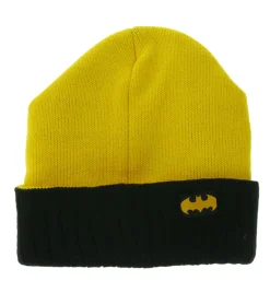 Caps & Mützen*BioworldMerch Batman Unisex Beanie Strick-Mütze mit Batman-Logo Fan-Beanie KC07AQBTM Schwarz/Gelb