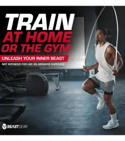 Sportausrüstung|Freizeitsport*BEASTGEAR Springseil 2,8m Speed-Fitness-Springseil aus Stahl leicht und verstellbar Trainingsgerät Boxen MMA HIIT-Workout Schwarz