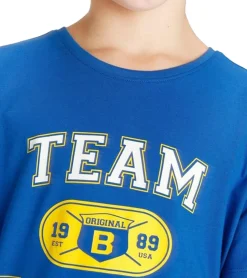T-Shirts & Tank Tops*Bench. Kinder Baumwoll-Shirt mit großem Frontprint Teenie Kurzarm-Shirt Jugendliche 66362332 Blau