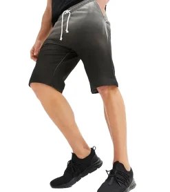 Shorts & Bermudas*O46bpx bequeme Herren Sweat-Shorts kurze Baumwoll-Hose mit Farbverlauf 931310 Schwarz/Grau