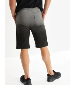 Shorts & Bermudas*O46bpx bequeme Herren Sweat-Shorts kurze Baumwoll-Hose mit Farbverlauf 931310 Schwarz/Grau