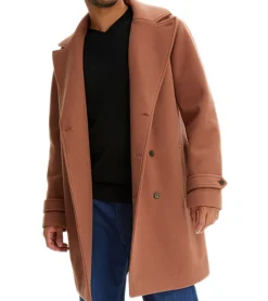 Jacken & Mäntel*O46bpx Übergangs-Mantel für Herren mit Woll-Anteil schlichte Herbst-Jacke Winter-Jacke 935091 Braun