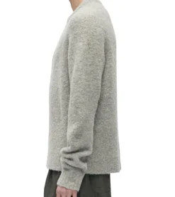 Pullover & Sweater*BERNER KÜHL Bouclé Crew Herren Strick-Pullover mit Alpaka-Wolle hergestellt in Dänemark Grau