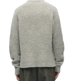 Pullover & Sweater*BERNER KÜHL Bouclé Crew Herren Strick-Pullover mit Alpaka-Wolle hergestellt in Dänemark Grau