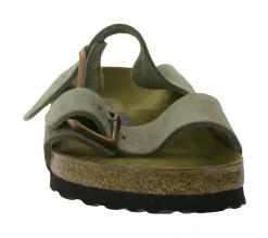 Zehentrenner & Sandalen|Pantoffeln & Hausschuhe*BIRKENSTOCK Arizona Damen Sommer-Schlappen Made in Germany normale Breite 0951301 Taupe-Grau