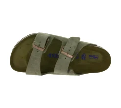 Zehentrenner & Sandalen|Pantoffeln & Hausschuhe*BIRKENSTOCK Arizona Damen Sommer-Schlappen Made in Germany normale Breite 0951301 Taupe-Grau