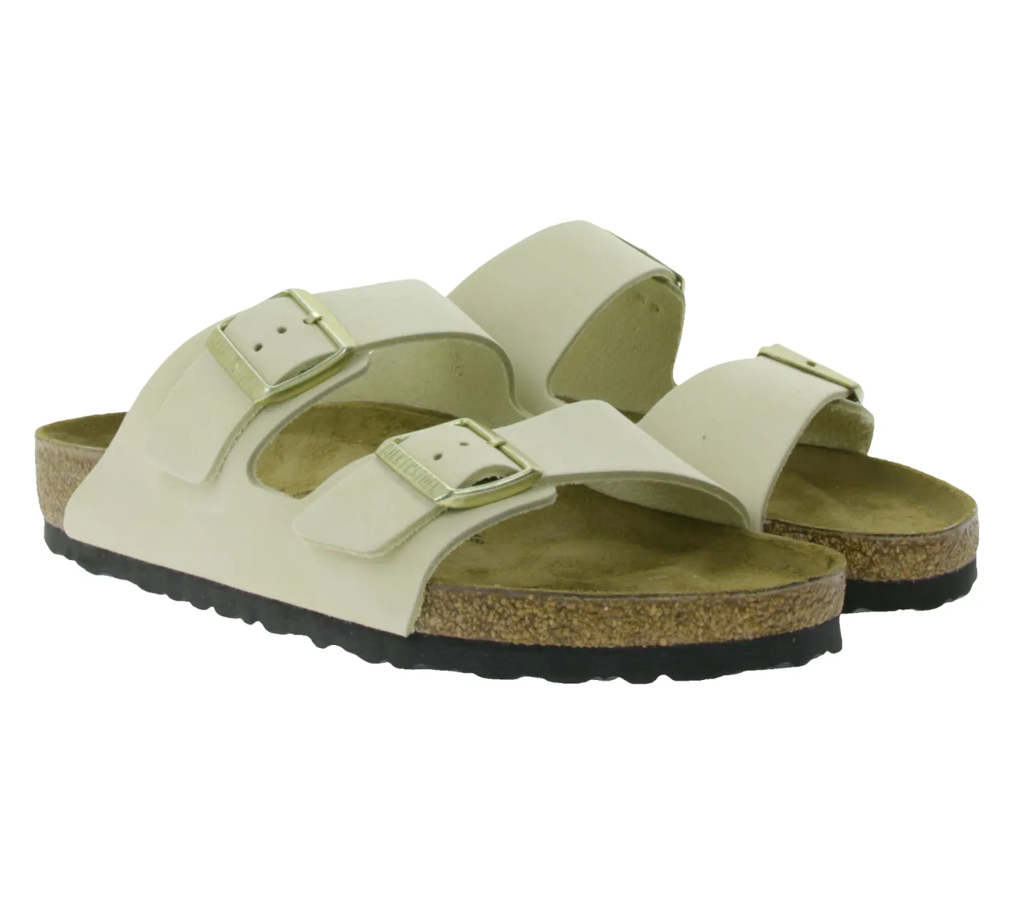 Zehentrenner & Sandalen|Pantoffeln & Hausschuhe*BIRKENSTOCK Arizona Damen moderne Pantoletten Made in Germany Sommer-Schuhe coole Schlappen aus Leder Normale Weite 1026637 Beige