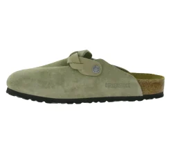 Pantoffeln & Hausschuhe*BIRKENSTOCK Boston Damen Hausschuhe mit Kork-Latex-Fußbett Schlupf-Schuhe geflochtenem Riemen Normale Weite Made in Germany 1026667 Hellbraun