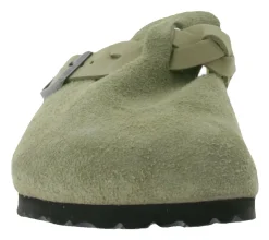 Pantoffeln & Hausschuhe*BIRKENSTOCK Boston Damen Hausschuhe mit Kork-Latex-Fußbett Schlupf-Schuhe geflochtenem Riemen Normale Weite Made in Germany 1026667 Hellbraun