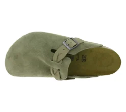 Pantoffeln & Hausschuhe*BIRKENSTOCK Boston Damen Hausschuhe mit Kork-Latex-Fußbett Schlupf-Schuhe geflochtenem Riemen Normale Weite Made in Germany 1026667 Hellbraun