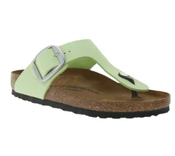 Zehentrenner & Sandalen|Pantoffeln & Hausschuhe*BIRKENSTOCK Gizeh Big Buckle Damen Zehentrenner moderne Nubukleder-Sandalen Made in Germany farbenfrohe Sommer-Schuhe normale Weite 1026575 Grün