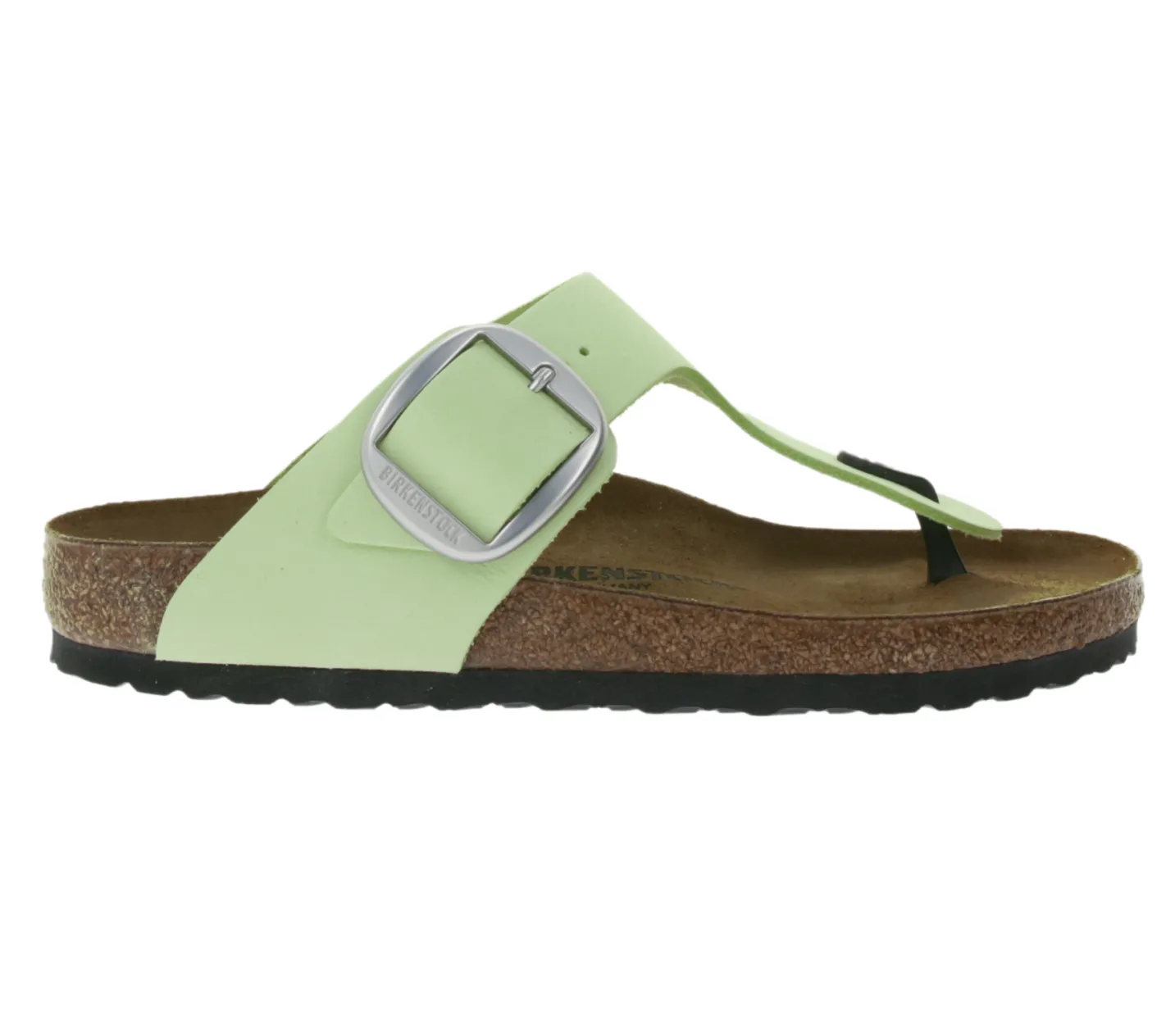 Zehentrenner & Sandalen|Pantoffeln & Hausschuhe*BIRKENSTOCK Gizeh Big Buckle Damen Zehentrenner moderne Nubukleder-Sandalen Made in Germany farbenfrohe Sommer-Schuhe normale Weite 1026575 Grün