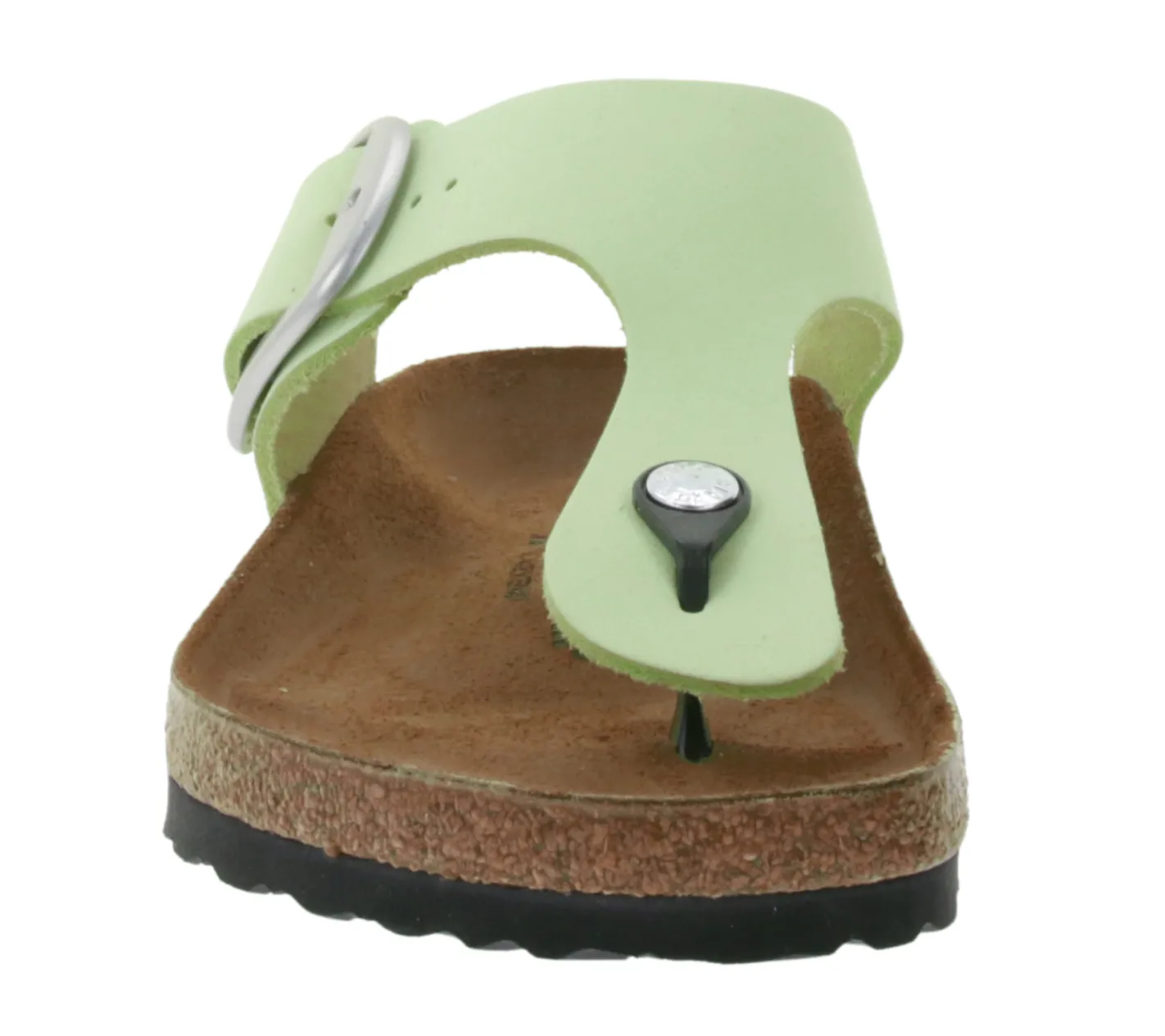 Zehentrenner & Sandalen|Pantoffeln & Hausschuhe*BIRKENSTOCK Gizeh Big Buckle Damen Zehentrenner moderne Nubukleder-Sandalen Made in Germany farbenfrohe Sommer-Schuhe normale Weite 1026575 Grün