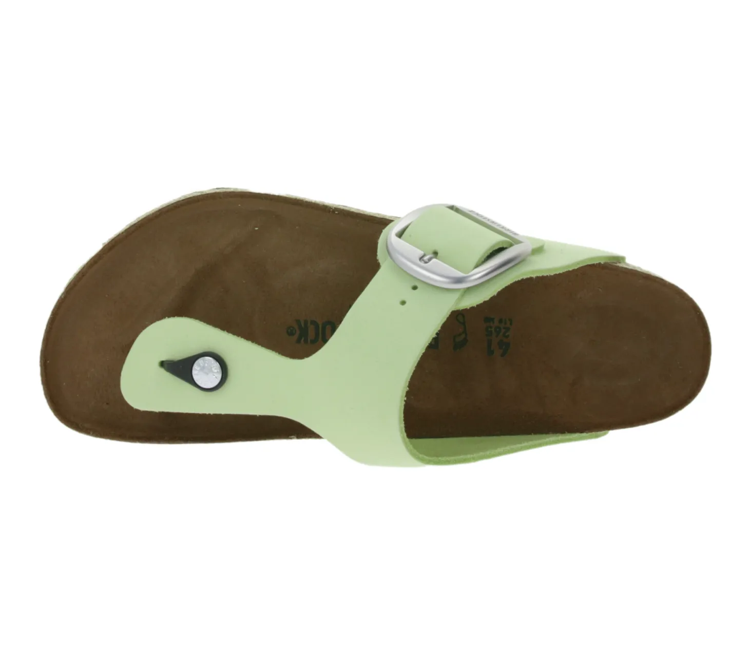 Zehentrenner & Sandalen|Pantoffeln & Hausschuhe*BIRKENSTOCK Gizeh Big Buckle Damen Zehentrenner moderne Nubukleder-Sandalen Made in Germany farbenfrohe Sommer-Schuhe normale Weite 1026575 Grün