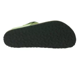 Zehentrenner & Sandalen|Pantoffeln & Hausschuhe*BIRKENSTOCK Gizeh Big Buckle Damen Zehentrenner moderne Nubukleder-Sandalen Made in Germany farbenfrohe Sommer-Schuhe normale Weite 1026575 Grün