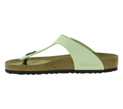Zehentrenner & Sandalen|Pantoffeln & Hausschuhe*BIRKENSTOCK Gizeh Damen moderne Pantoletten Made in Germany Sommer-Schuhe coole Schlappen aus Leder Normale Weite 1026519 Lime