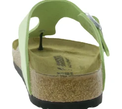 Zehentrenner & Sandalen|Pantoffeln & Hausschuhe*BIRKENSTOCK Gizeh Damen moderne Pantoletten Made in Germany Sommer-Schuhe coole Schlappen aus Leder Normale Weite 1026519 Lime