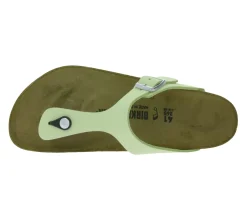 Zehentrenner & Sandalen|Pantoffeln & Hausschuhe*BIRKENSTOCK Gizeh Damen moderne Pantoletten Made in Germany Sommer-Schuhe coole Schlappen aus Leder Normale Weite 1026519 Lime