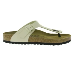 Zehentrenner & Sandalen|Pantoffeln & Hausschuhe*BIRKENSTOCK Gizeh Damen moderne Pantoletten Made in Germany Sommer-Schuhe coole Schlappen aus Leder Normale Weite 1026558 Beige