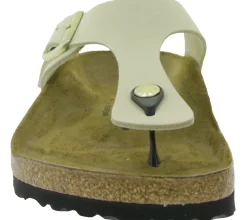 Zehentrenner & Sandalen|Pantoffeln & Hausschuhe*BIRKENSTOCK Gizeh Damen moderne Pantoletten Made in Germany Sommer-Schuhe coole Schlappen aus Leder Normale Weite 1026558 Beige