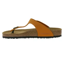 Zehentrenner & Sandalen|Pantoffeln & Hausschuhe*BIRKENSTOCK Gizeh Damen Zehentrenner moderne Nubukleder-Sandalen Made in Germany farbenfrohe Sommer-Schuhe normale Weite 1026584 Orange