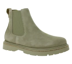 Boots & Stiefel*BIRKENSTOCK Highwood Damen Echtleder-Schuhe Alltags-Stiefel Chelsea-Schuhe aus Velourleder Schlupf-Schuhe Schmale Weite 1025737 Beige