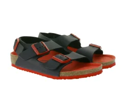 Sandalen|Hausschuhe*BIRKENSTOCK Milano Kinder Sandaletten Made in Germany Mädchen und Jungen Sommer-Schuhe Normale Weite 1012597 Schwarz