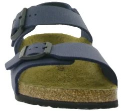 Sandalen*BIRKENSTOCK New York Kids Pantoletten Sandalen Made in Germany schmale Breite Leder-Schuhe 87773 Blau
