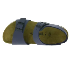 Sandalen*BIRKENSTOCK New York Kids Pantoletten Sandalen Made in Germany schmale Breite Leder-Schuhe 87773 Blau