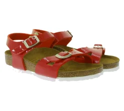 Sandalen|Hausschuhe*BIRKENSTOCK Rio Kinder Sandaletten Made in Germany Sommer-Schuhe Mädchen Sandalen Schmale Weite 1005888 Rot