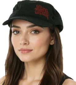 Caps & Mützen*BioworldMerch BLEEDING TROUGH Unisex Cap Baumwoll-Cap im millitärischen Schnitt mit leicht gebogenen Schnitt Schwarz/Rot