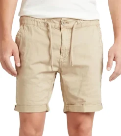 Shorts & Bermudas|Große Größen*BLEND Herren Baumwoll-Shorts kurze Bermuda mit Krempelsaum und Gummibund 20716624 in Blau oder Beige
