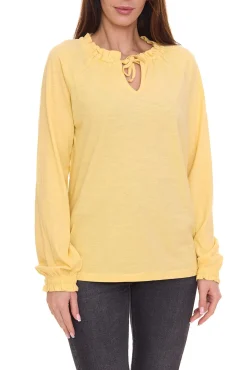 Poloshirts & Blusen*BOYSEN´S Bluse modische Damen Schlupf-Bluse Baumwoll-Bluse 28100124 Gelb