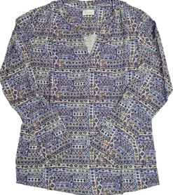 Poloshirts & Blusen|Tops & T-Shirts*BOYSEN´S BOYSEN`S Damen Blusen-Shirt mit V-Ausschnitt Langarm-Shirt Sommer-Tunika 81925947 Bunt