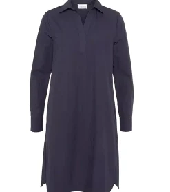 Kleider*BOYSEN´S Damen Kleid modisches Blusen-Kleid Langarm aus reiner Baumwolle 66338030 Dunkelblau