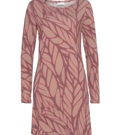 Kleider*BOYSEN´S BOYSEN`S Damen Mini-Kleid mit Allover-Print Langarm-Kleid Jersey-Kleid 92753753 Rot/Braun