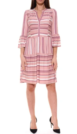 Kleider*BOYSEN´S Damen Mini-Kleid Stufen-Kleid mit Streifen 34988469 Rosa